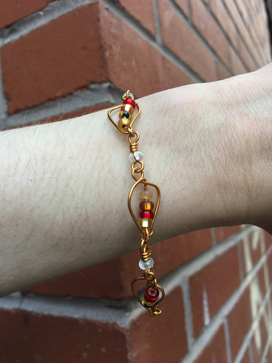 Autumn Leaves Bracelet | Brass + Czech Seed Bead